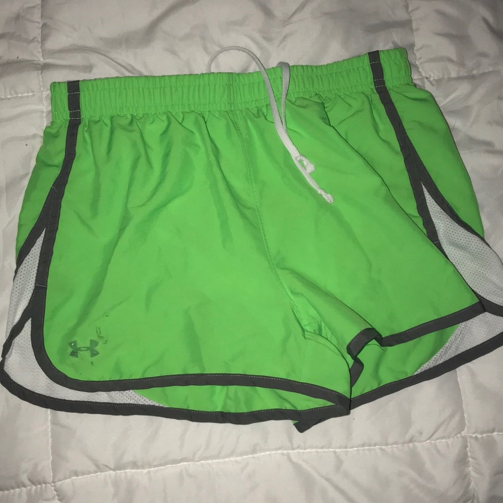 NEON GREEN UNDER ARMOUR SHORTS